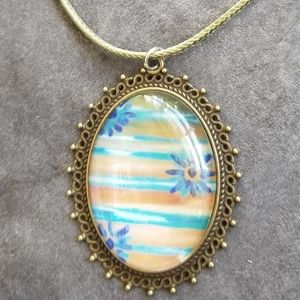 Original Artwork Necklace Flowers